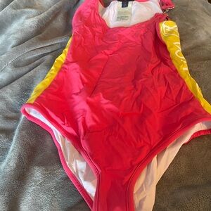 Louis Vuitton Pink and Yellow One Piece Swimsuit